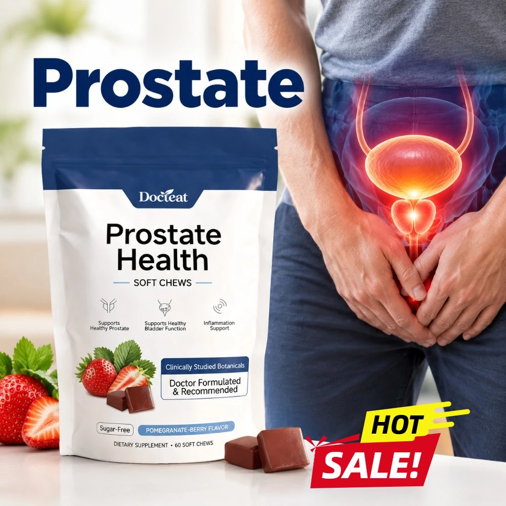 Prostate Health Soft Chews, Supports Healthy Bladder Function & Prostate Wellness with Beta-Sitosterol, Zinc & Reishi, 60 Count