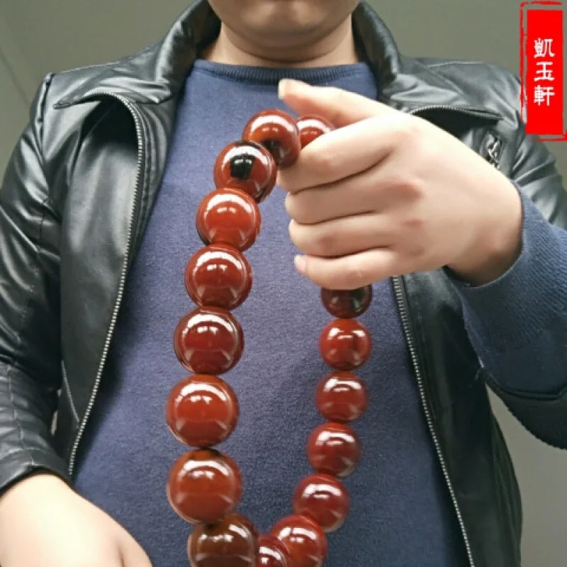 

Crafts Men's Collection Genuine Red Yak Skull 18 Hand-Held Bracelet Tibetan Style Prayer Beads