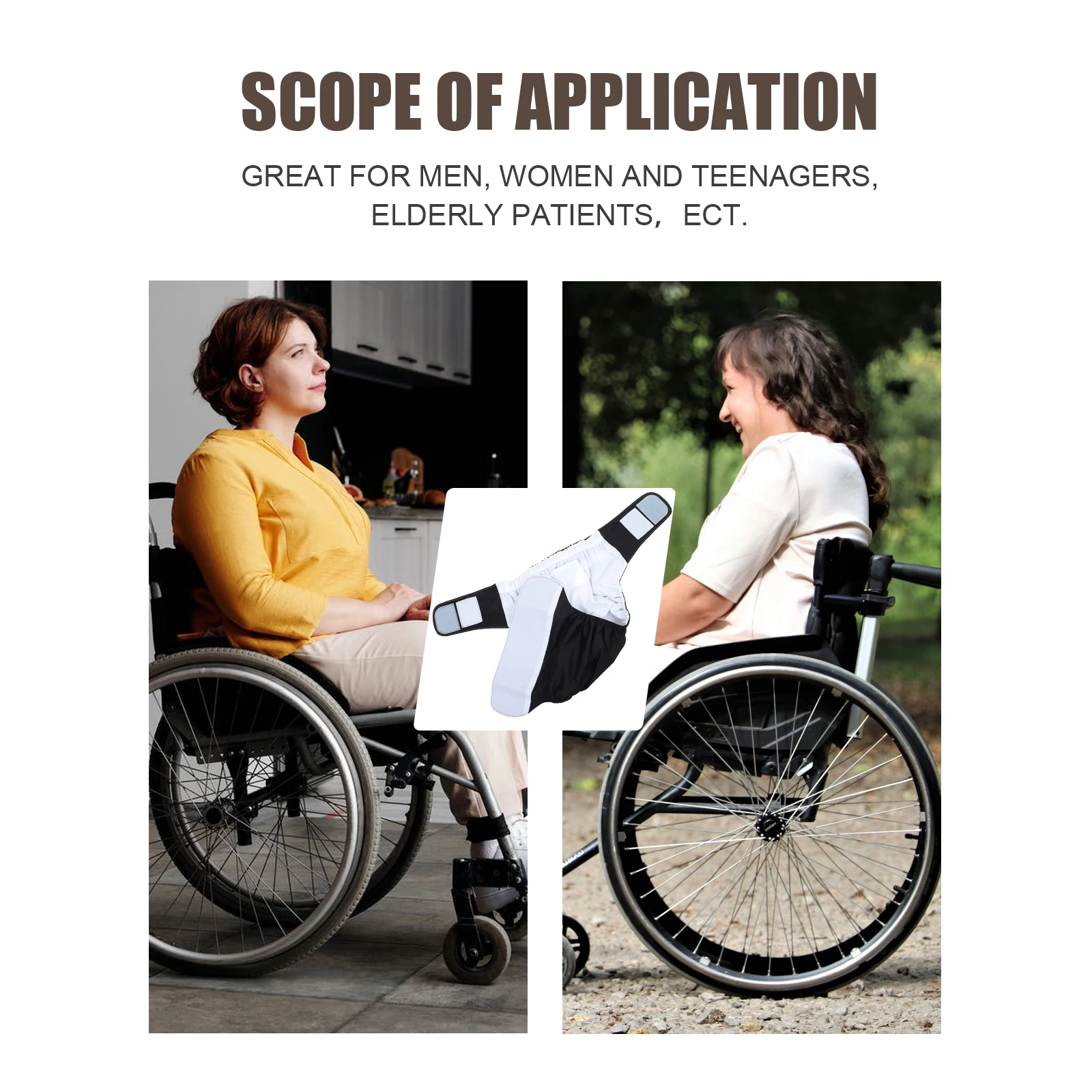 

Anti-Leak Adult Cloth Diaper Reusable Washable Diaper Sticky Strap Adjustable Waist Elastic Leakproof Pocket Postoperative