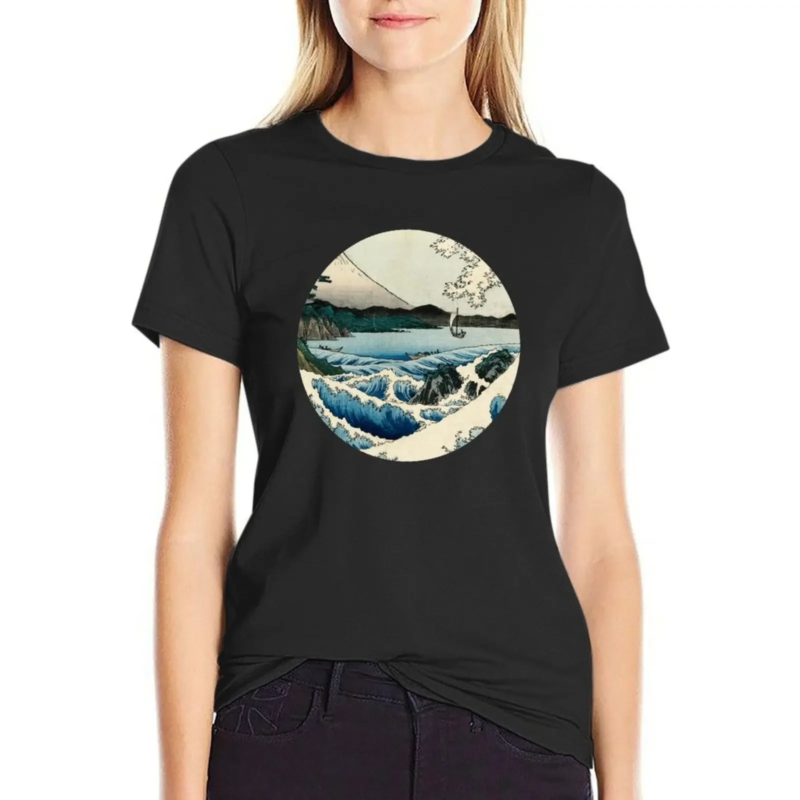 

Hiroshige - The Sea off Satta T-Shirt new edition summer clothes quick-drying Woman clothing