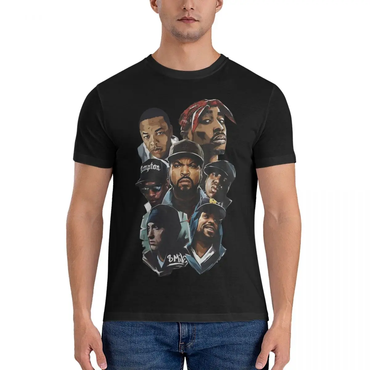 Amazing Collection T-Shirt Men Round Collar Cotton T Shirt Tupac Amaru Shakur Short Sleeve Tee Shirt Summer Tops