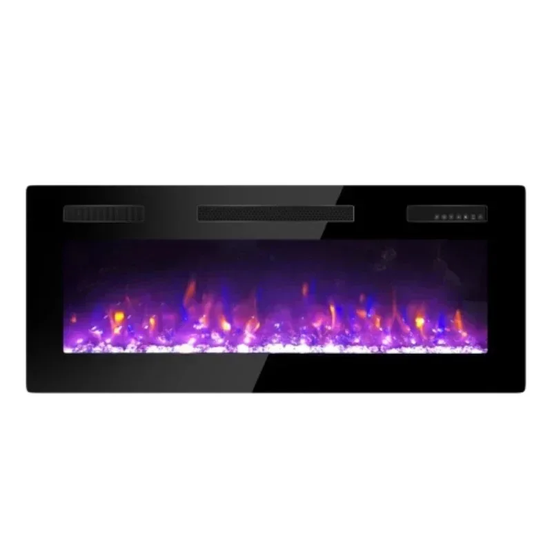 Electric Fireplace Adjustable Flame Color Recessed Wall Mounted Decorative Led Light Fireplace Heater with Remote Control