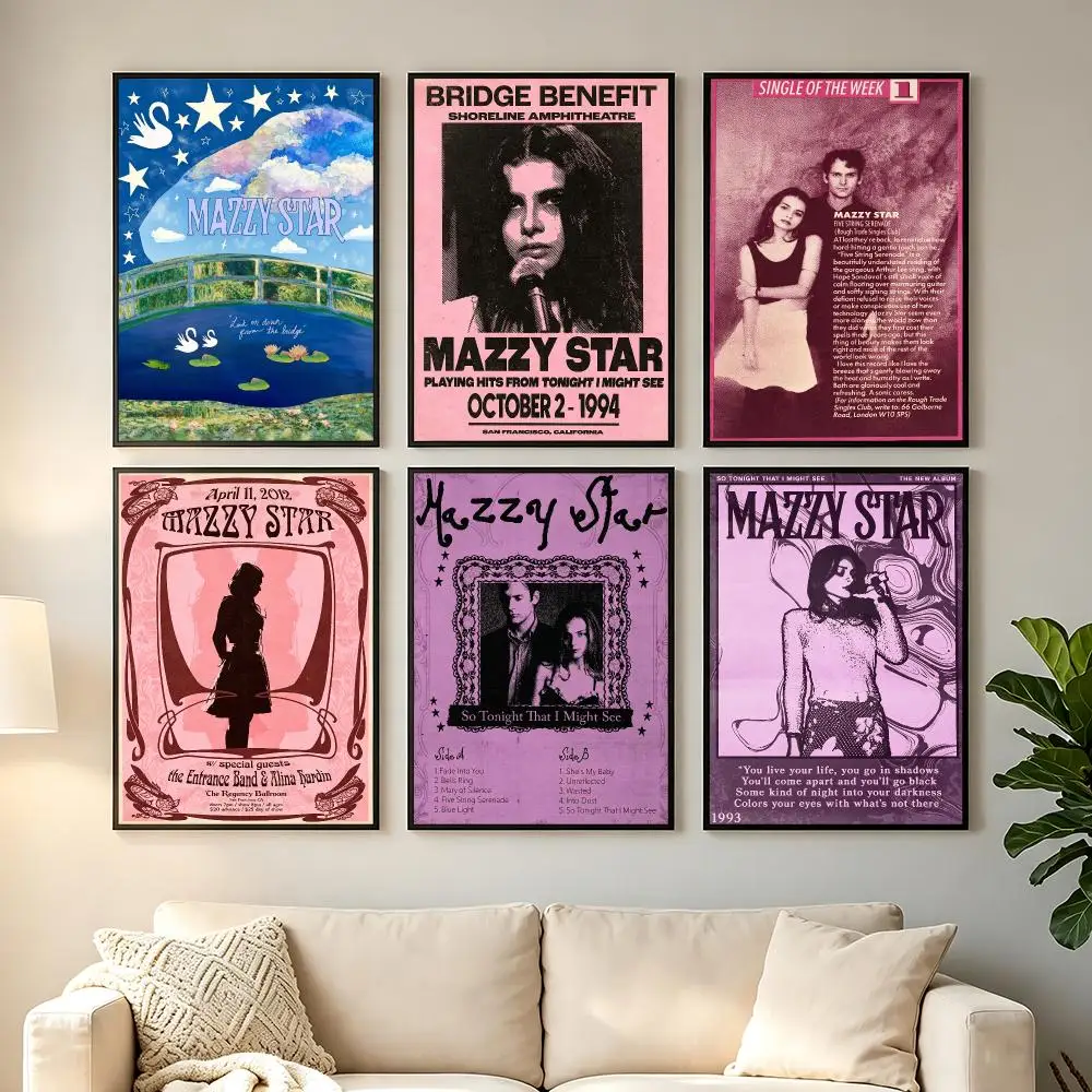 band Mazzy Star Poster Poster HD Printing Comfortable and Fresh Style Wall Art Home Decor Living Room Cafe Gift