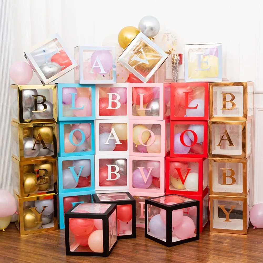

25-30cm ONE LOVE BABY Letter Balloon Box 1 One Year Old Birthday Decor 1st Birthday Party Decoration Shower Balloon Box