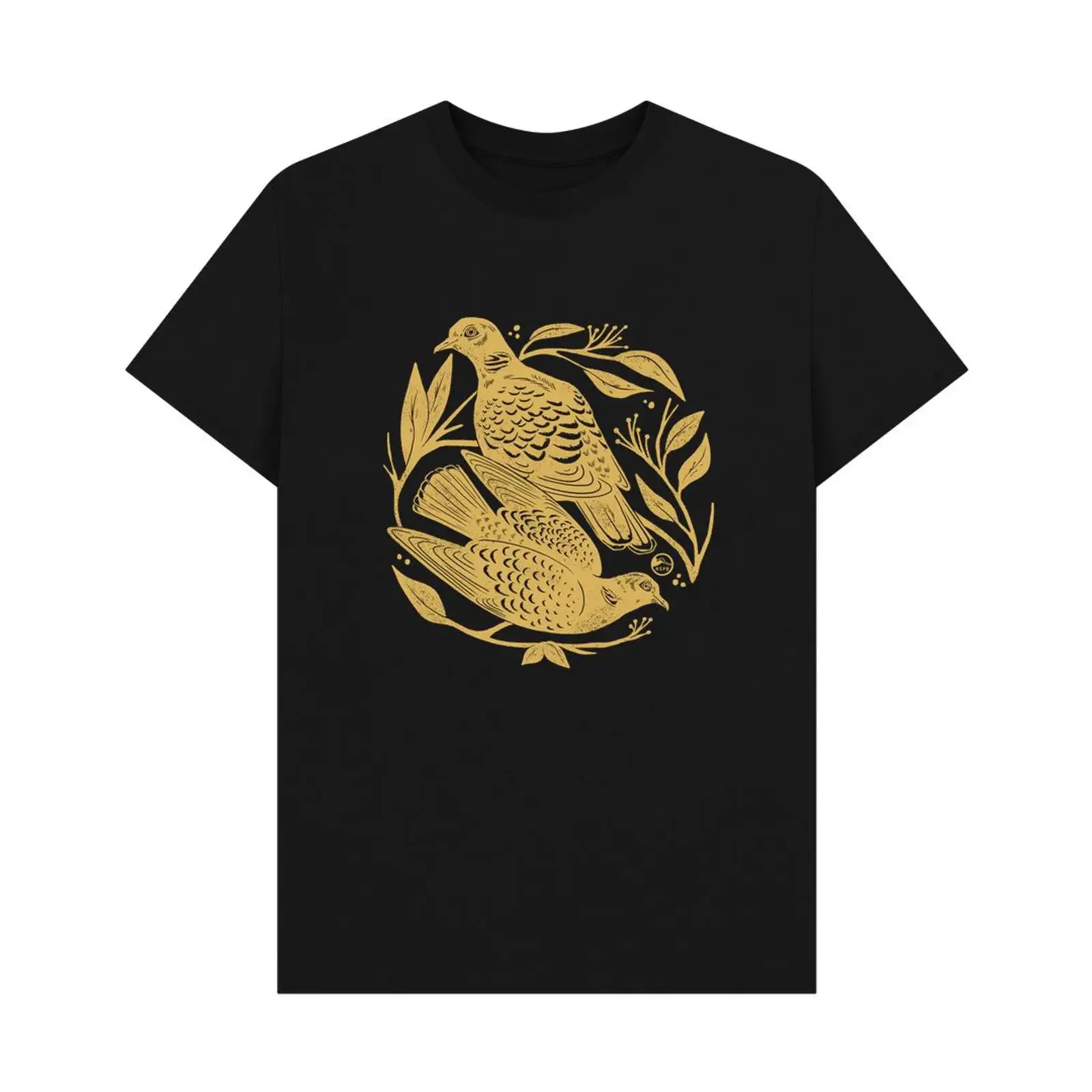 Black Golden Turtle Doves T Shirt vintage Washed Top For Everyday Wear fashion Stretched Unisex Casual Breathable Versatile