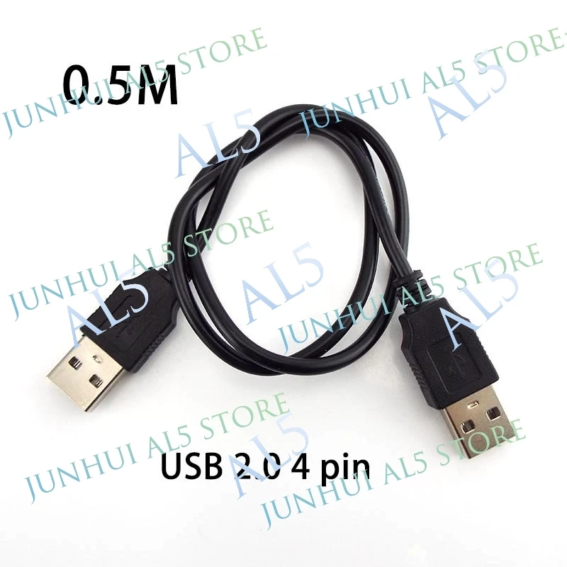 1/2/5pcs Double USB 2.0 Type A Male to Male Computer Extension Adapter Connector Extender Cord High Speed Transfer Data Line B5
