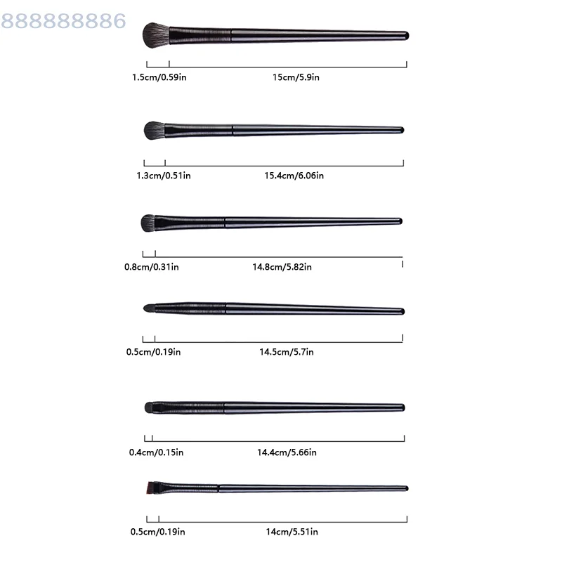 Set di pennelli per trucco professionale per occhi morbidi da 6 pezzi per donne Ombretto Eyeliner Contouring Sopracciglio Cosmetico Strumenti di bellezza per il viso