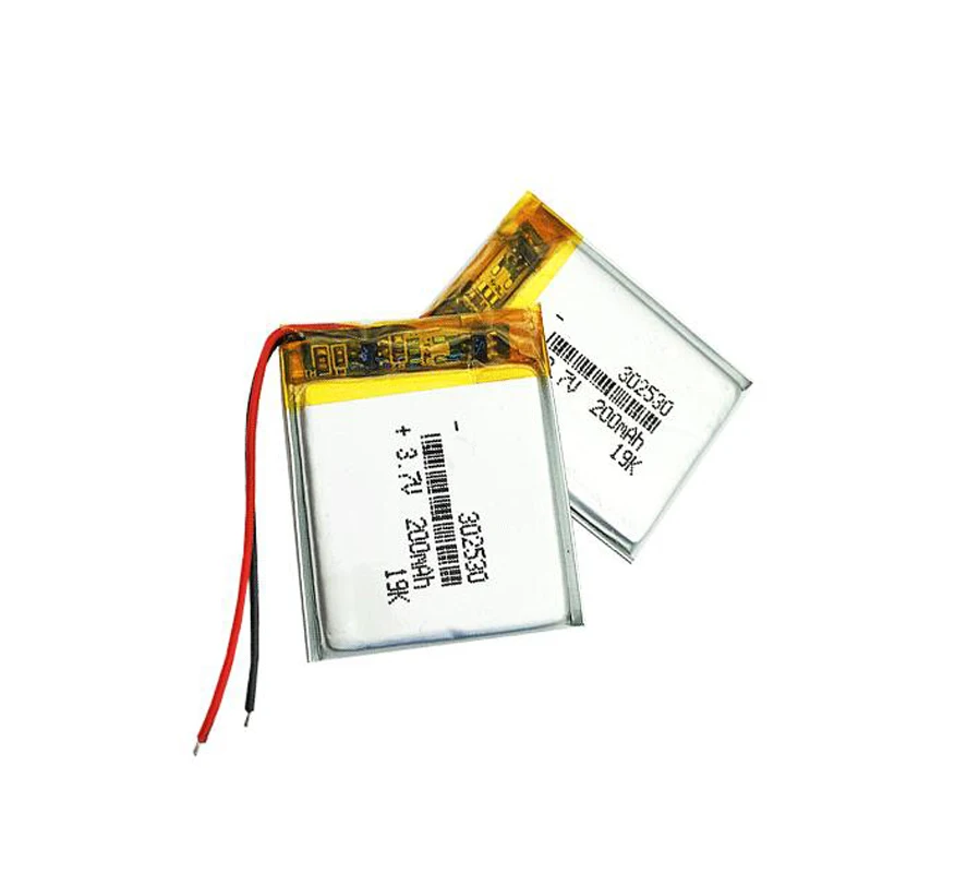 

302530 200mah 3.7V Lithium Polymer Battery For Smart Watch LED Light Camera E-book Tablet MID Rechargeable Li-polymer Batteries