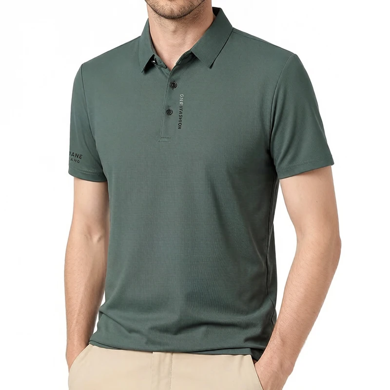 Herren-Poloshirt Stretch Kurzarm-Poloshirts für Männer T-Shirts mit Knöpfen Klassische Passform Lässige Performance-Golfshirts
