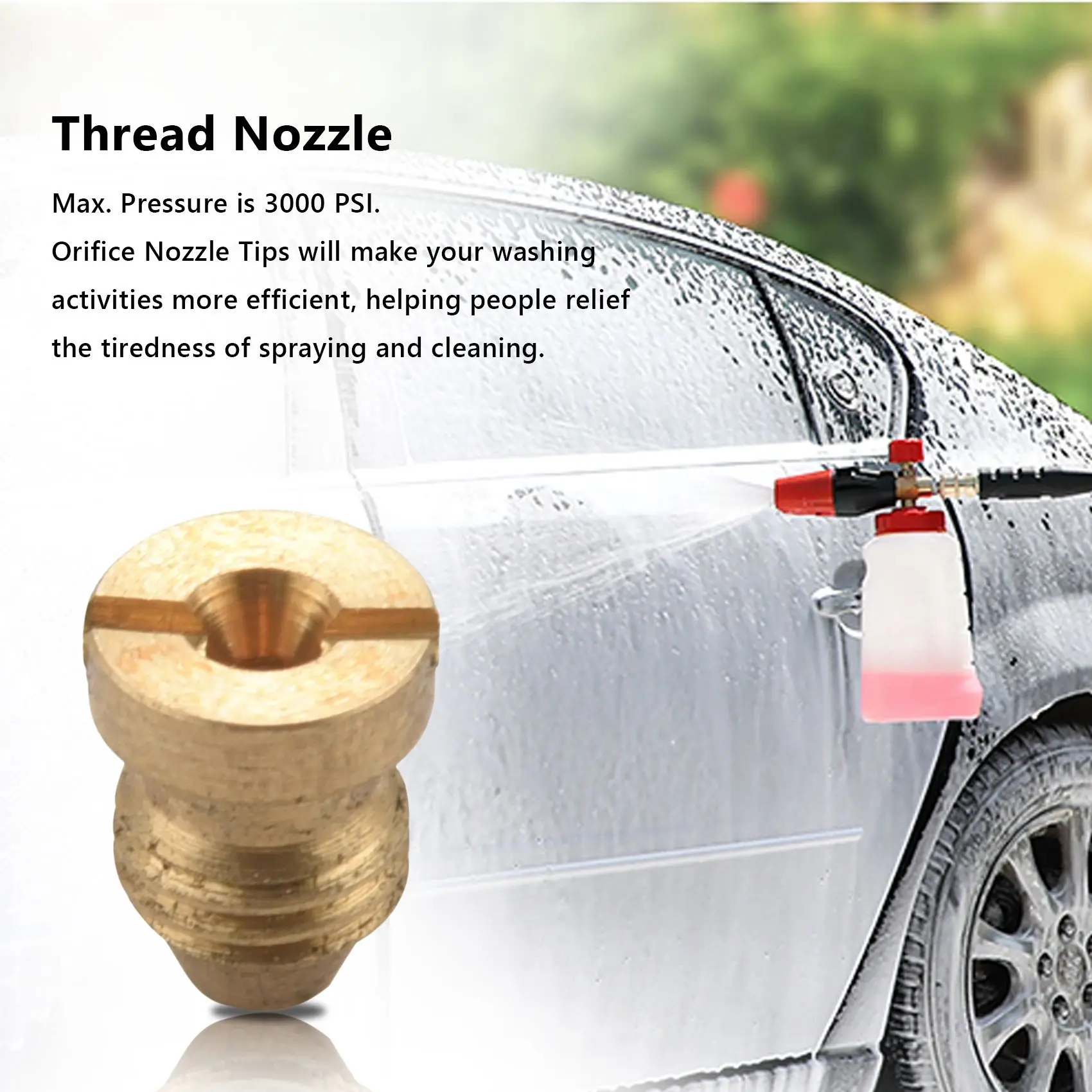 

ABLL-3 Pcs Foam Cannon Orifice Nozzle Tips, High Replacement Thread Nozzle For Snow Foam Lance, 1.1 MM