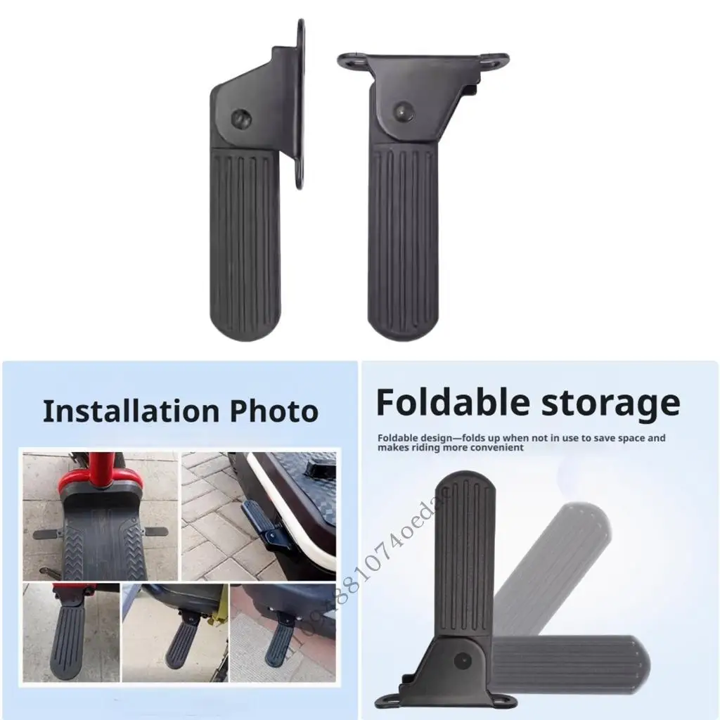 Motorcycle Passenger Peg Pair with Hinged Bracket and Rear Mount Use 