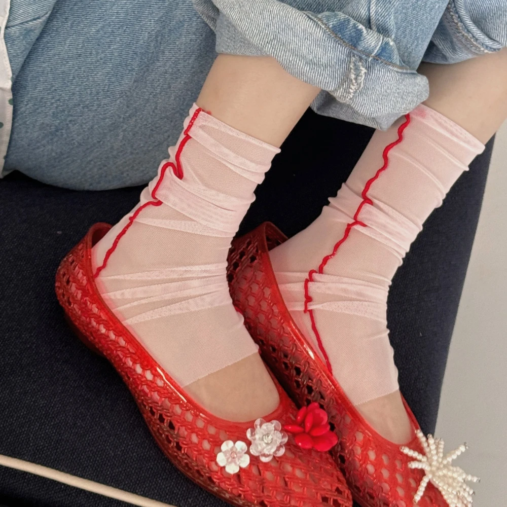 Summer Ultra-thin Ice Silk Ins Socks Sweet Breathable Sun Protection Foot Socks Match Mary Jane Short Socks for Skirts Pants