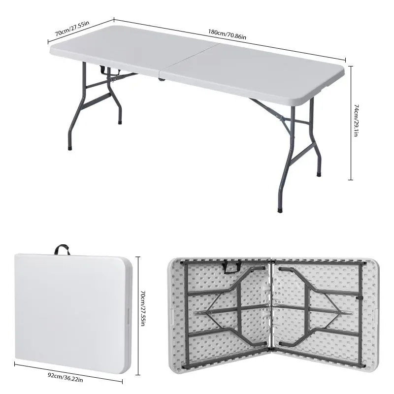 Outdoor Folding Table Blow Molding Folding Table Stall Dedicated Folding Portable Outdoor Camping Long Table Camping & Hiking
