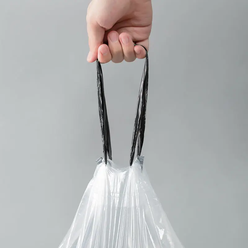 Thickened Garbage Bag with Drawstring Household Disposable Transparent Garbage Bag Dormitory Living Room Use Kitchen Trash Bags