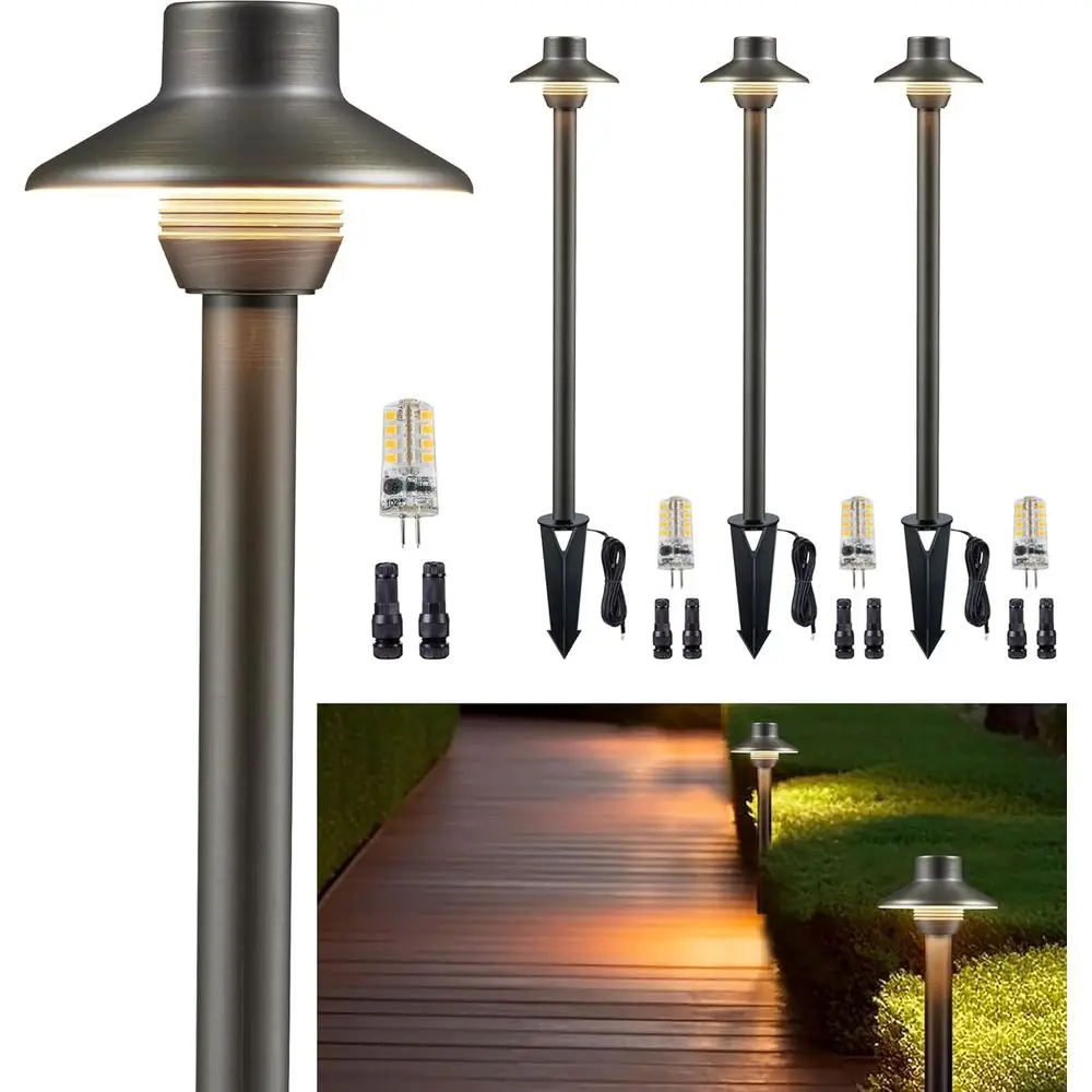 

Weatherproof 12V LED Path Lights, 270LM, 2700K Warm White, 3W G4 Bulb, 4-Pack for Outdoor Walkways