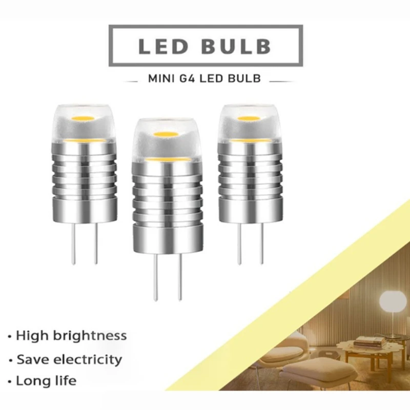 G4 Mini LED lampadina Base luci 1.5W DC 12V COB alluminio corpo lampada sostituzione lampadine paesaggio per lampadario illuminazione di cristallo 1Pc