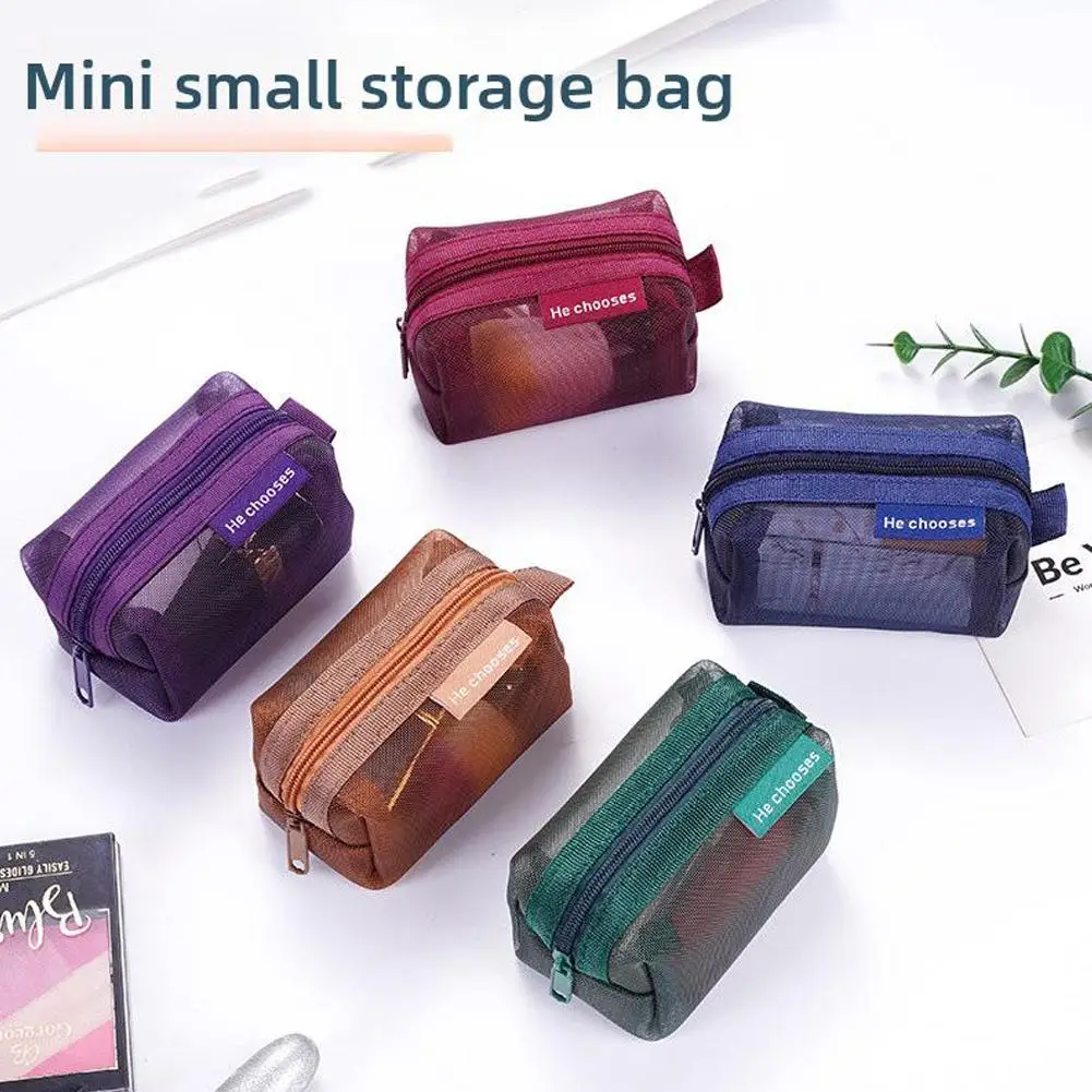 1pcs רשת מרובע אחסון pouch לנשימה שקיות מארגן נסיעות את מפתח שקית הקוסמטיקה h3j2