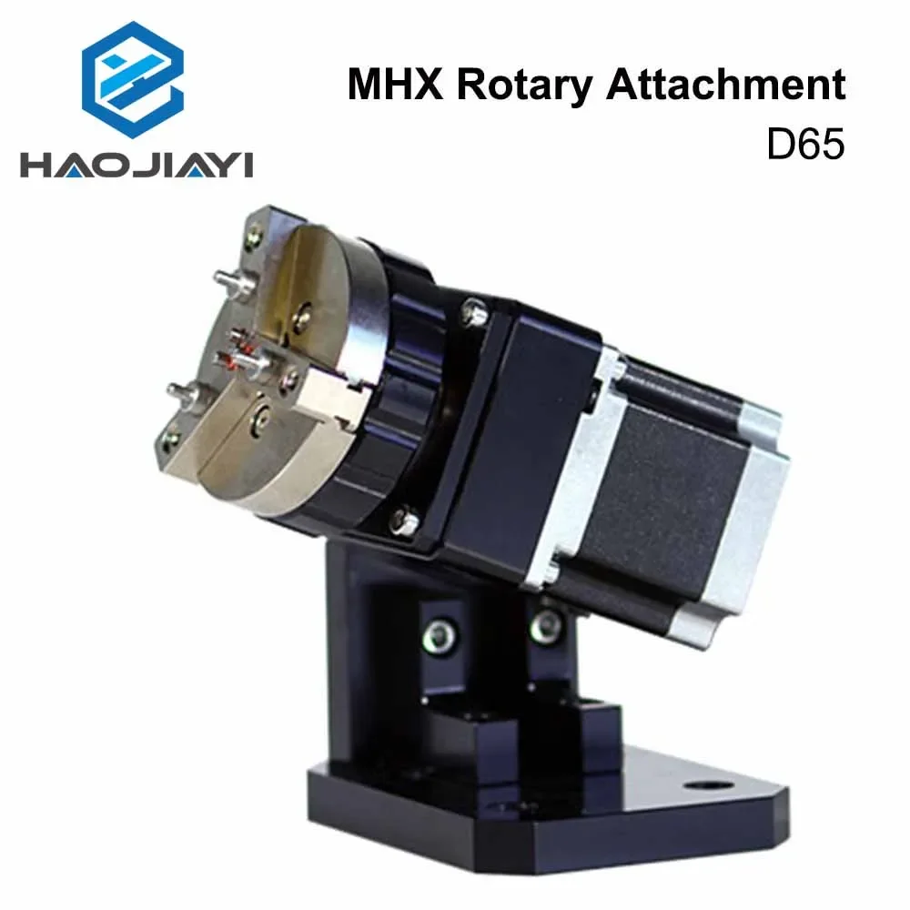 HAOJIAYI Rotary Engraving Attachment with Chucks Max Dia. 65mm 125mm for Laser Marking Machine