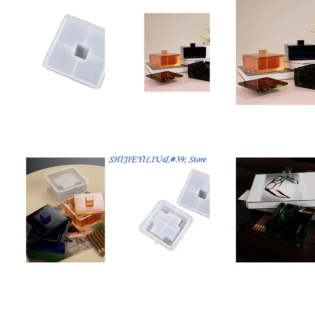 

E21F Jewelry Box Resin Mold Square Epoxy Resin Casting Mold for Ashtray Flower Pot