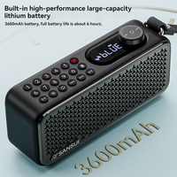 New  SANSUI F60 Elderly FM Radio Rechargeable Plug in Dual Card Speaker Player Portable Bluetooth Speaker 3600mAh Battery