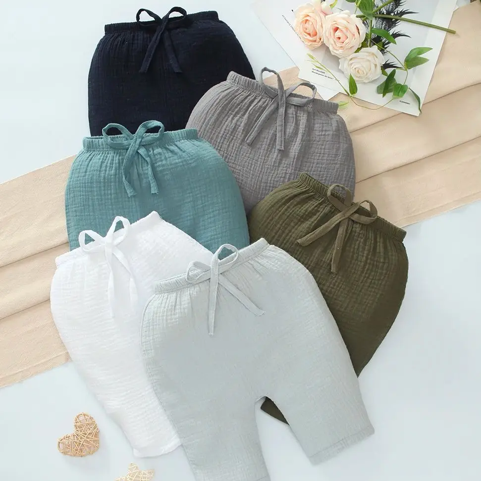 

Набор из 6 однотонных брюк для малышей (для мальчиков и девочек), хлопковые штаны для младенцев, мягкие и удобные, брюки-трубы для малышей