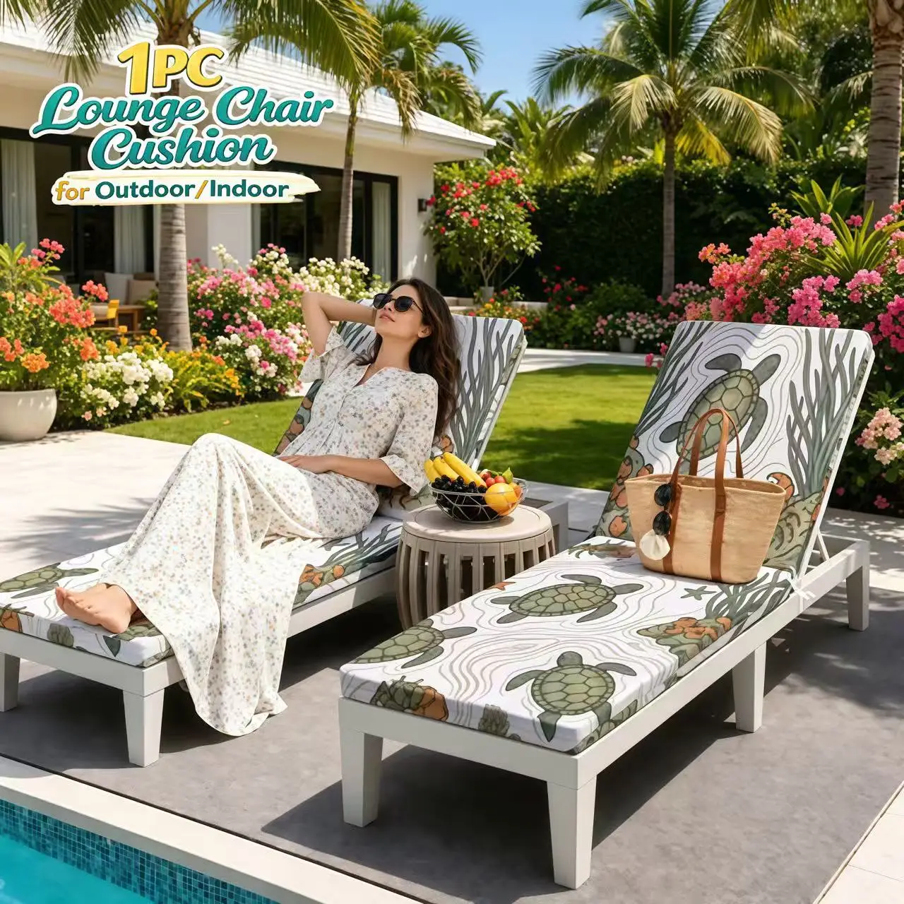 Balcony Lounger Cushion, Outdoor UV-Resistant Lounger Pad, Indoor Soft & Skin-Friendly Cushion, Easy Care & Washable Lounger Pad - view 2