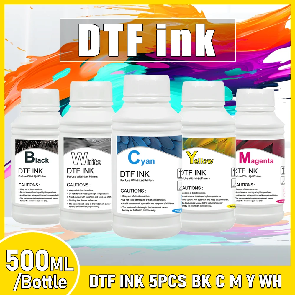 

5*500ml DTF Ink Kit PET Film Transfer Ink For DTF Direct Transfer Film Printer L805 L1800 R1390 all DTF Printer ink