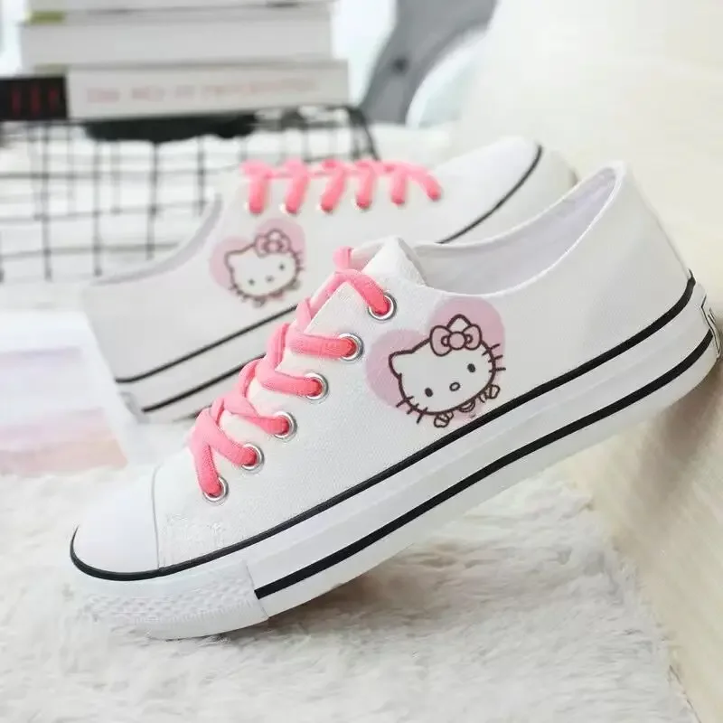 Hello Kitty Low Top Unisex Classic Shallow Canvas Shoes Lolita Shoes Students Skateboarding Shoes Korean Versatile Casual Shoes