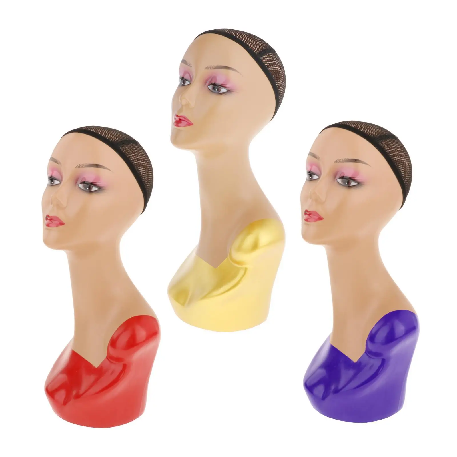 Female Mannequin Head for Hats Display Hair Hats Hairpieces Mask Home Travel