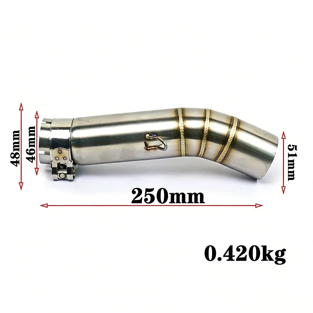 TENERE700 Motorcycle Exhaust Front Middle Muffler Pipe For YAMAHA TENERE 700 Stainless Steel Pipe Head Pipe