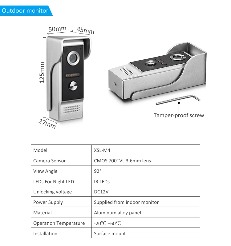 Monitor 7 Inci Interkom Visual Interkom Telepon Tuangkan Imeable Pintu Telepon Interkom Kompetisi Video Pintu Telepon Ahd 720P