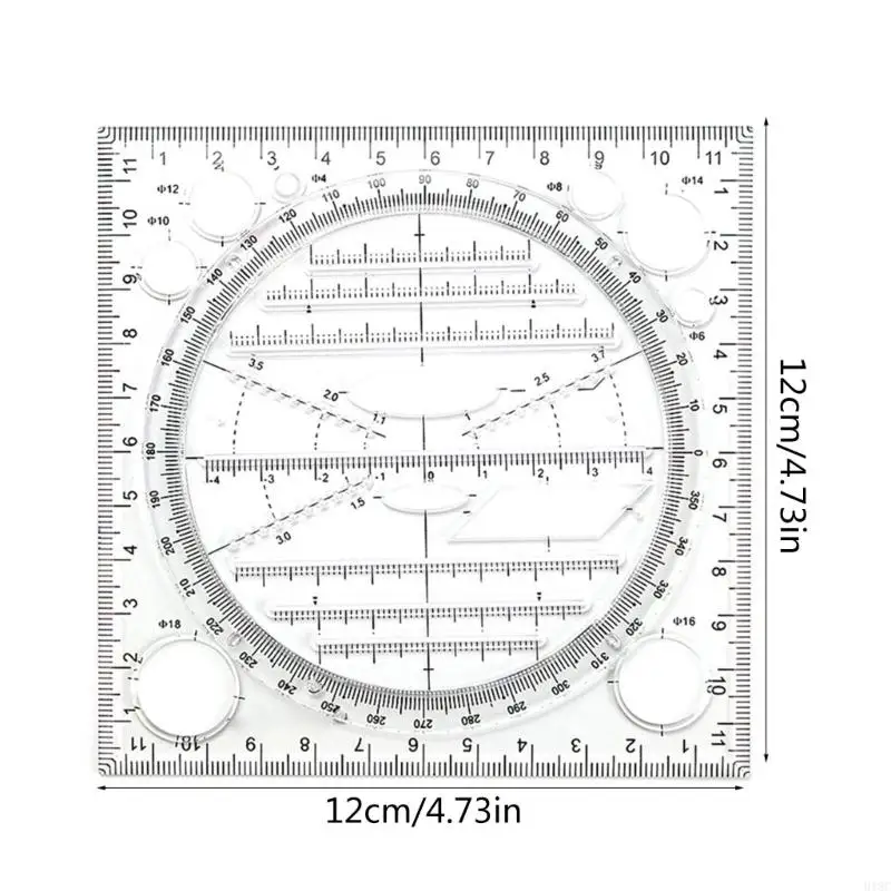 918C круг квадратный трафарет геометрическая линейка для рисования инструмент для математического рисования для студентов