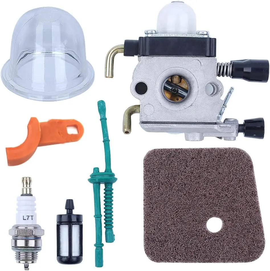 刈払機stihl-fs55-fs55r-fs38-fs45-fs46-km55用キット、ガスケット、燃料フィルター、エアフィルター、燃料ライン、スパークプラグ付き