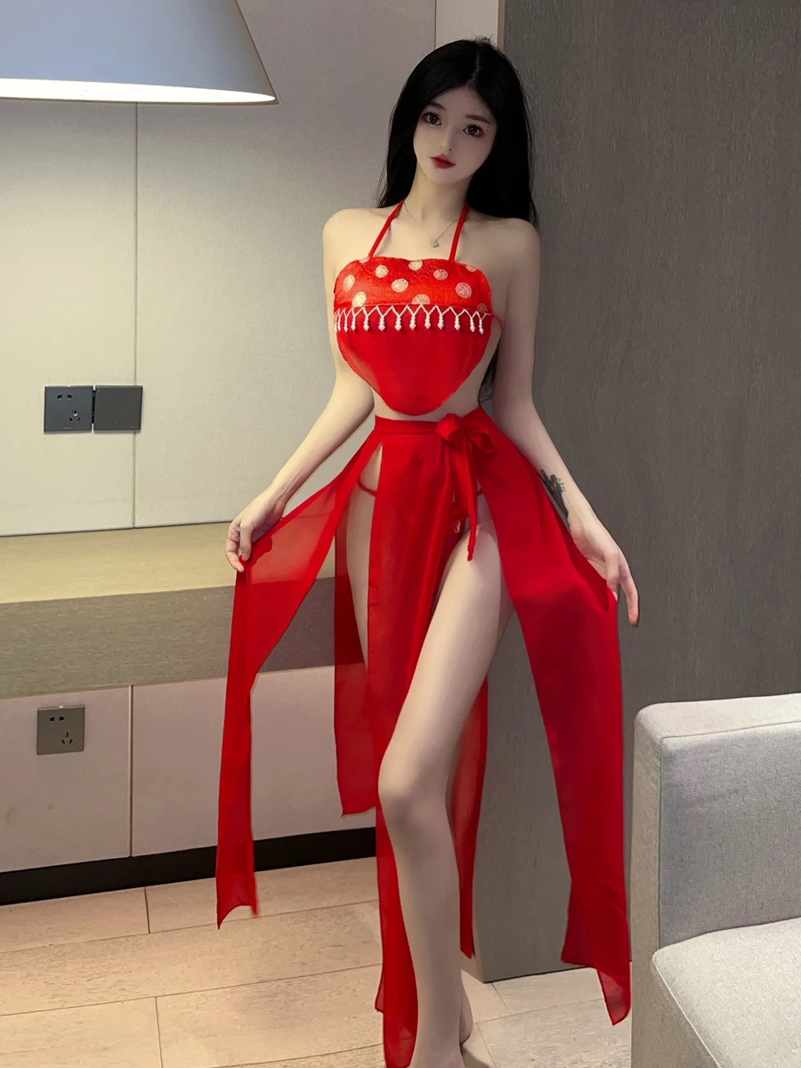 

Сексуальный винтажный жилет на бретельках с высоким разрезом, кружевная юбка, комплект одежды Ne Hanging Strap Dres, женский ансамбль Faion