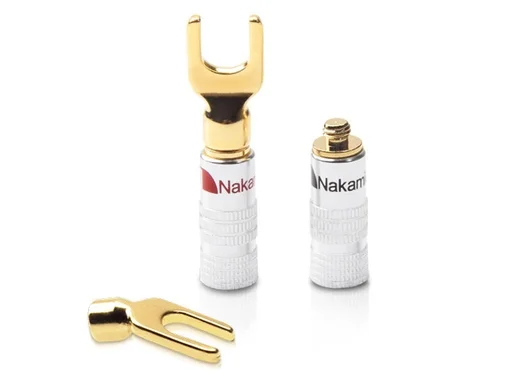 IHFI Matihur Banana Connector Y/U Type Brass Speaker Plugs Audio Screw Fork Spade Connector Gold Plated Binding Post 4MM 8pcs
