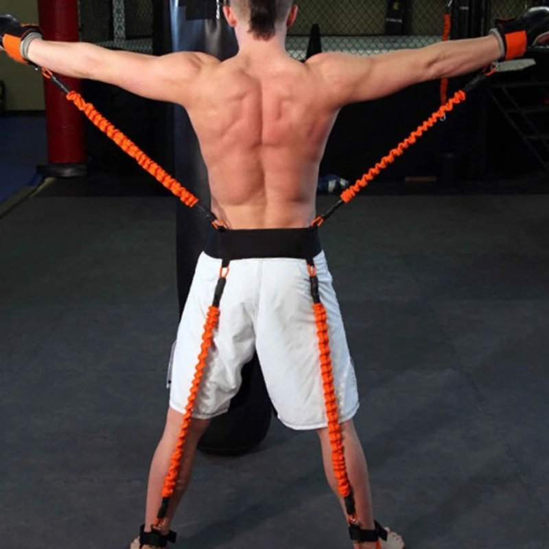 Leg Waist Bounce Trainer Resistance Bands Set, Boxing Elastic Tension Rope for Full Body Body Building Fitness Equipment