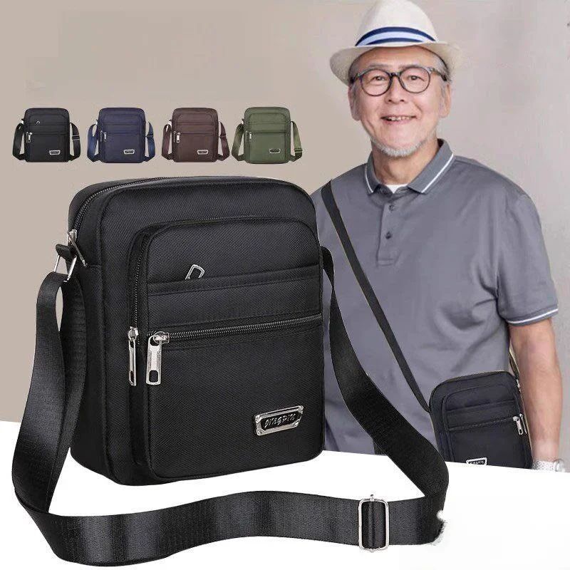 

Large Capacity Oxford Cloth Men's Backpack Waterproof Nylon Crossbody Bag for Travel And Leisure Suitable for Middle-Aged And...