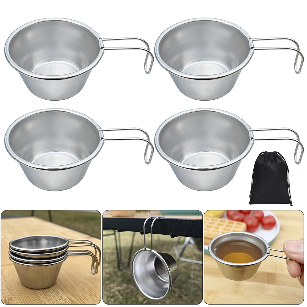 40ml Camping Sierra Becher mit Griff Edelstahl Camping-Schüssel Camping-Teetasse für Outdoor-Camping Wandern Rucksackreisen