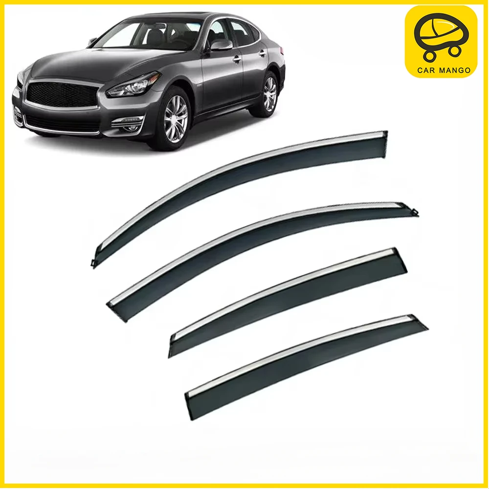 

Хромированные полоски, защита от дождя для Infiniti Q70 Y51 SWB 2013-2019, оконный козырек, ветровые дефлекторы, дверной козырек, вентиляционные шторы, вентиляционный козырек