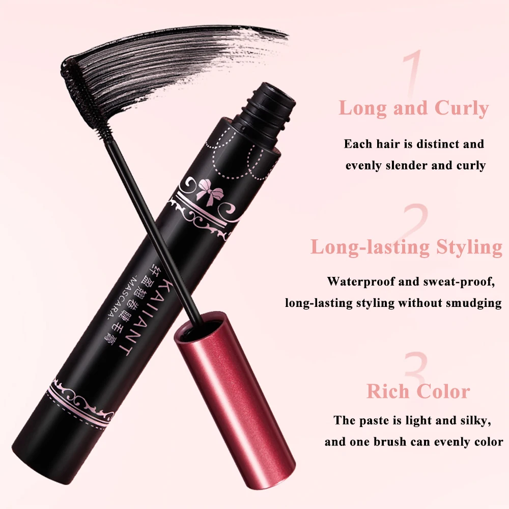 iKAIIANT Slim Curling Mascara, Long-lasting Makeup, Natural And Thick, Not Easy to Collapse, Eyelash Primer