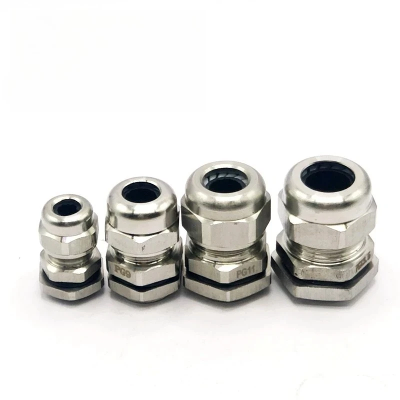 1Pcs Waterproof Cable Gland 304 Stainless Steel Glands IP68 PG7 PG9 M12 M16 Metal Joint PG13.5 M20*1.5 Cable Fixing Seal Joint