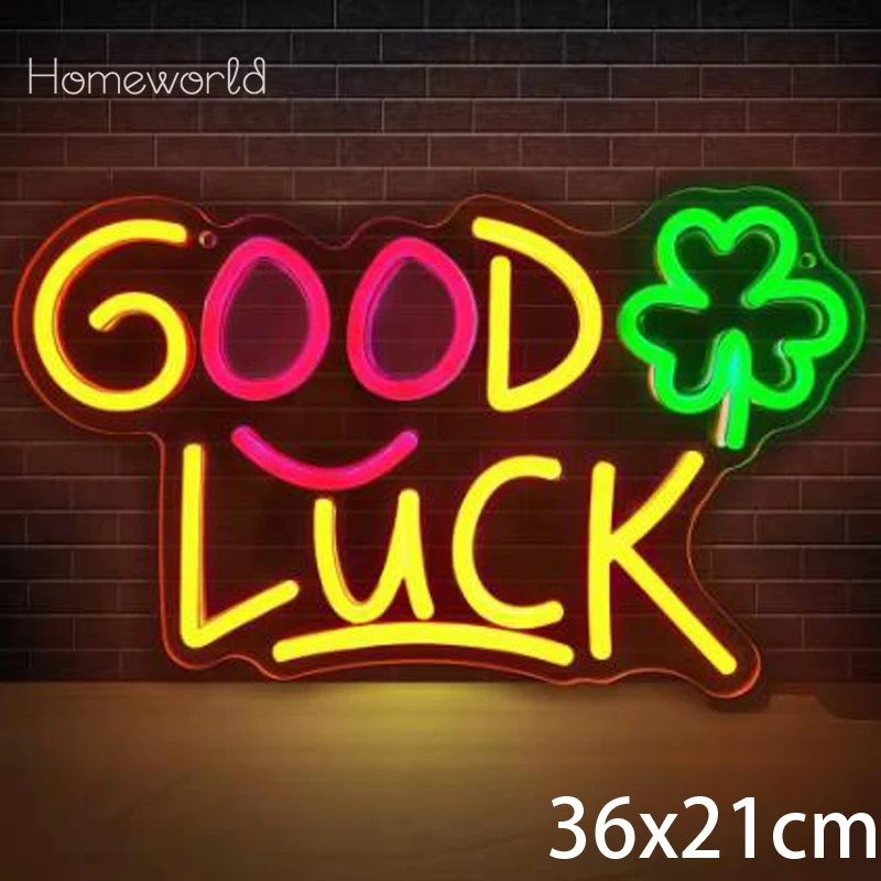 

Good LUCK Neon Sign Cute LED Sign Light For Room Decor friends Party Bedroom Salon Wall Art club party gifts for friends gifts