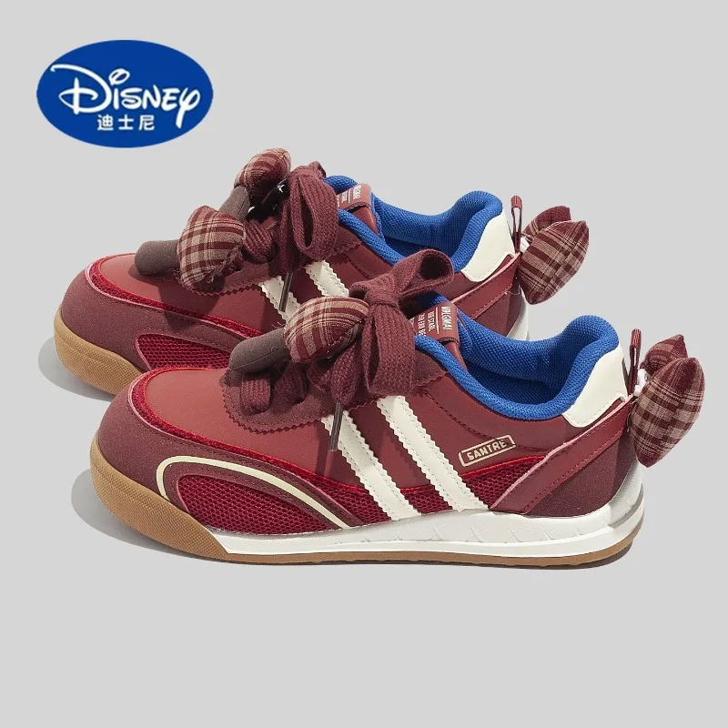

Disney Retro Red Bow Casual Sports Shoes for Women 2025 Fall/Winter New: Versatile Fashion Low-Top Platform Sneakers