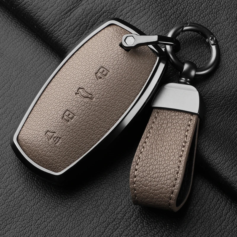 

Simple Style Aluminum Alloy + Goat Leather Car Remote Key Case Cover for HAVAL H6 H9 F7 Multiple Styles To Choose From