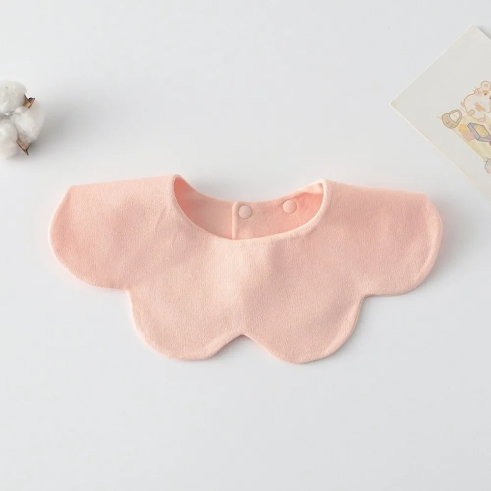

Solid Color Baby Feeding Bib Comfortable Double-sided Wearing Drool Burp Cloth Petal Design Soft Cotton Cotton Saliva Towel