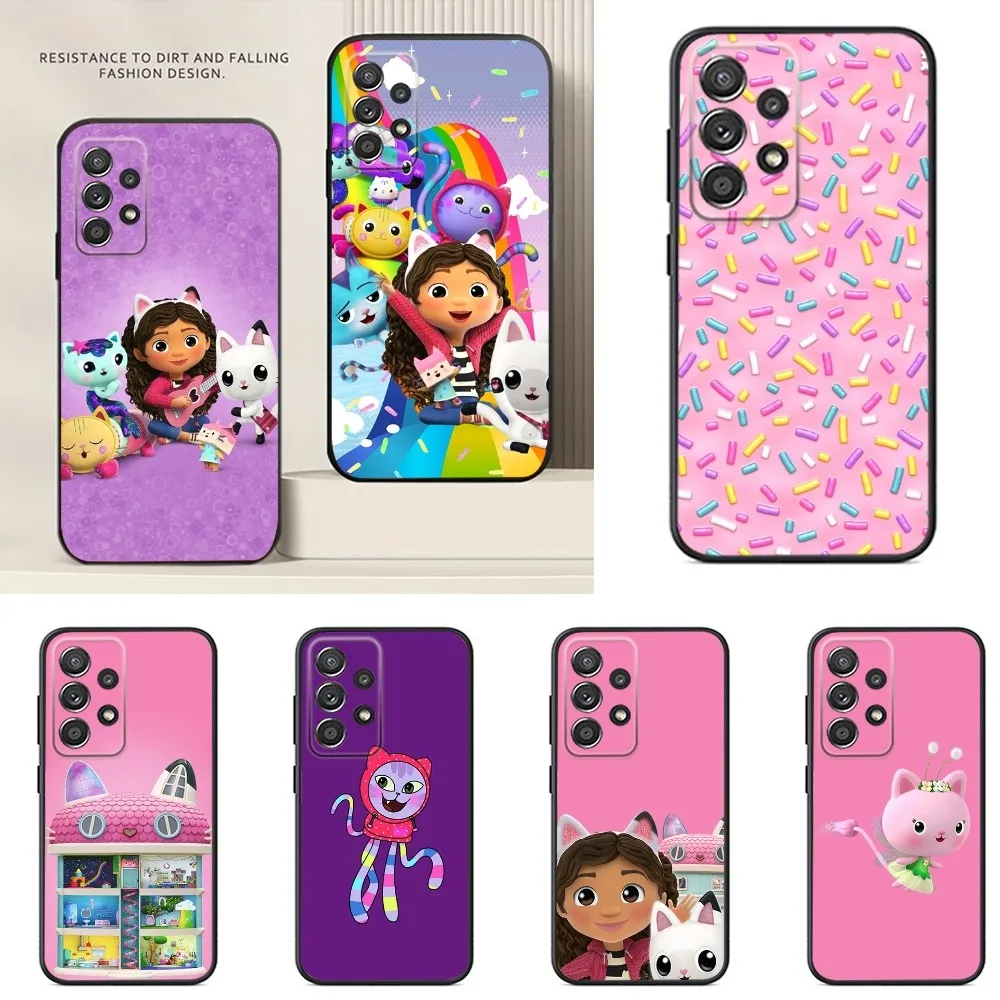 Cute G-Gabbys D-Dollhouse  Phone Case For Samsung S24,S23,S22,S21,S20,S10,S10E,S9 Ultra Plus FE Note 20 Ultra 10 Plus Black Case