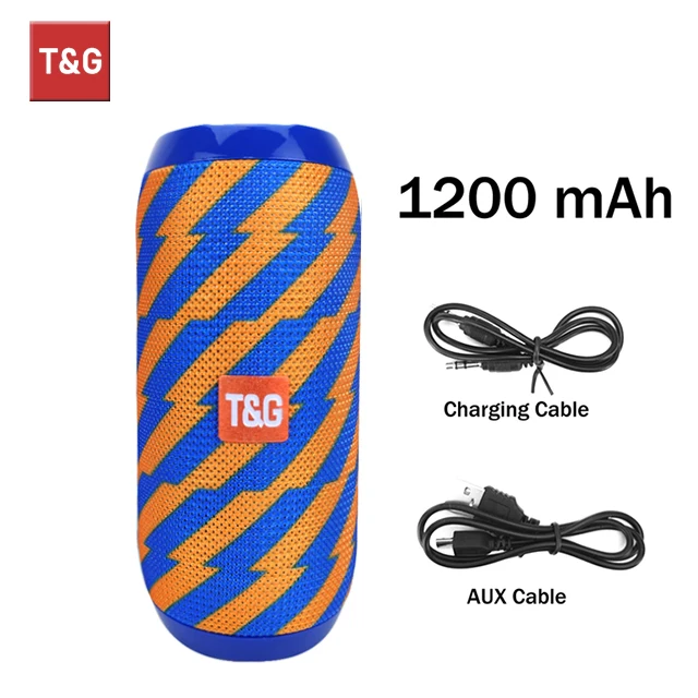 Bluetooth-luidspreker T&G TG117 Draagbare TWS-klankkast Waterdichte luidspreker Outdoor Stereo Surround-luidsprekers Ondersteuning TF FM-radio