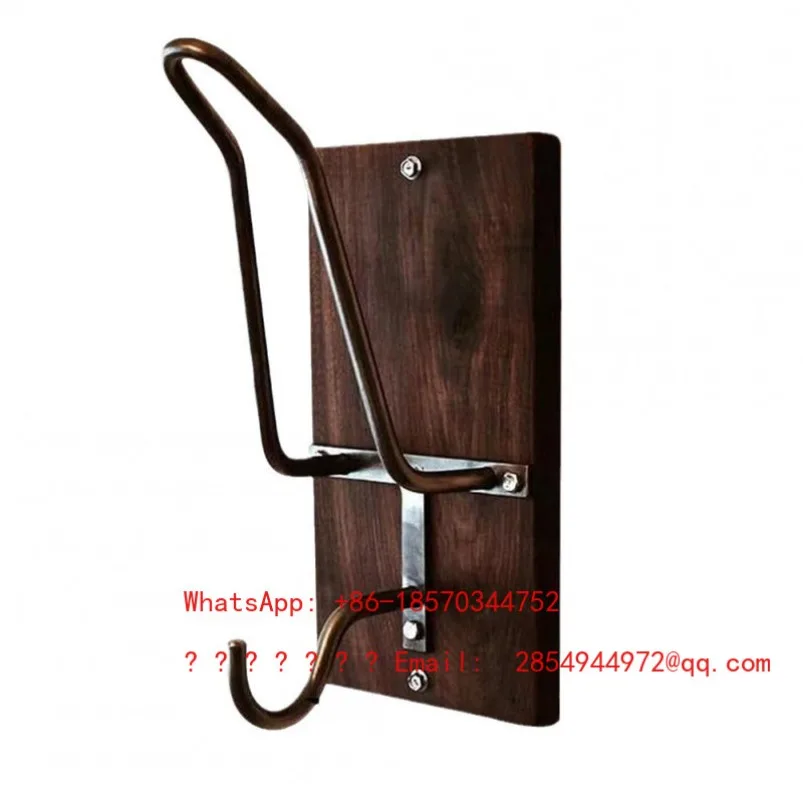 Motorcycle Helmet Bracket, Wooden Hook, Storage Rack