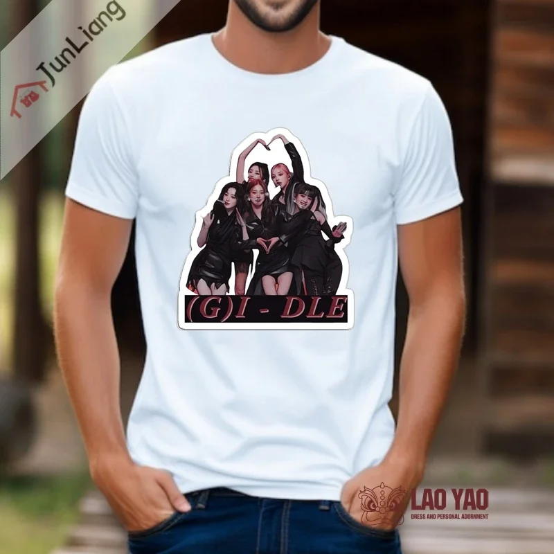 

Мужские футболки для женщин Одежда в стиле хиппи Мужские топы Ретро Harajuku G-IDLE Kpop Рубашка Спортивная одежда Мужская женская футболка Одежда Y2k