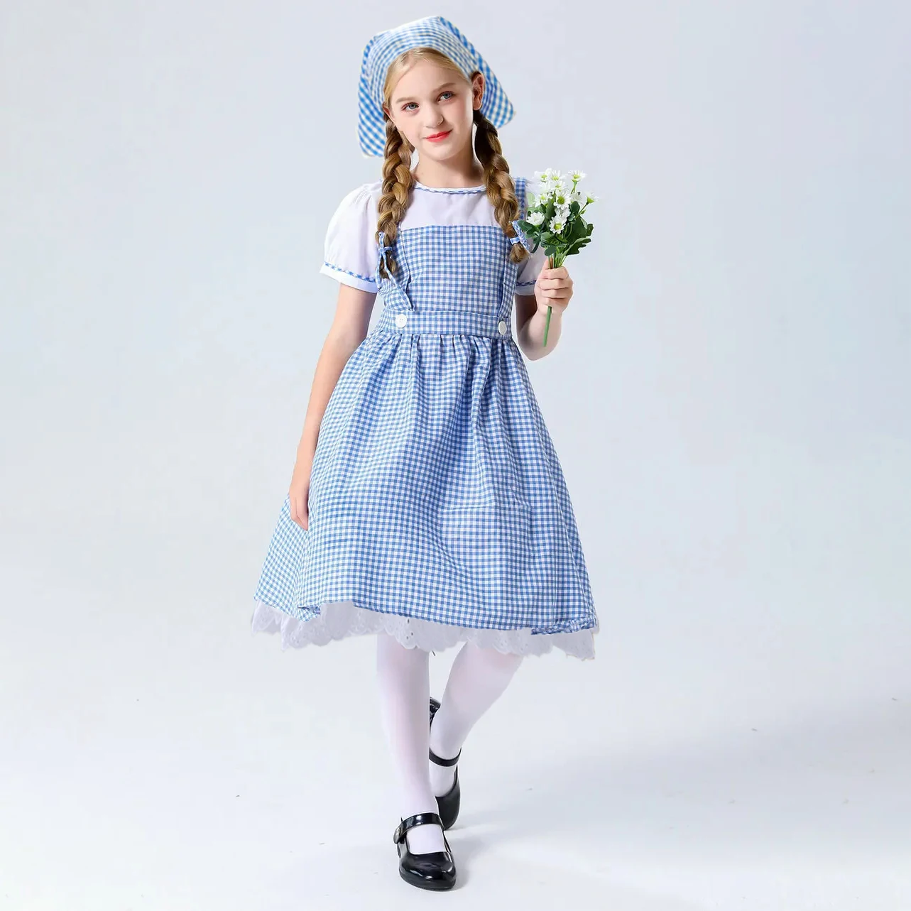 Wizard of Oz Dorothy Alice Maid Princess Party Dress Cosplay Halloween Costumes Girls Performance Pastoral Dresses Birthday Gown